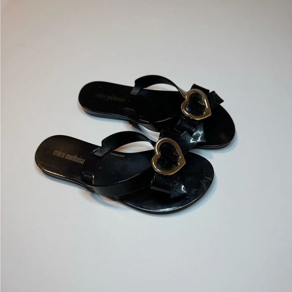 Mini Melissa Girls Heart Jelly Flip-Flops Size 8/9